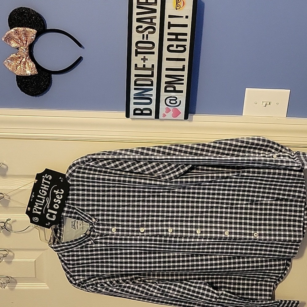 IZOD Saltwater Dress Shirt XL Blue Check Long Sleeve